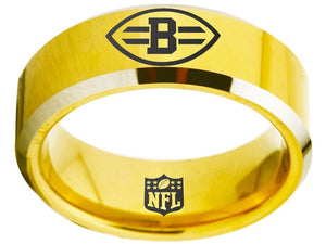 Cleveland Browns Ring Gold Ring 8mm Tungsten Wedding Ring #browns #clevelandbrowns