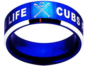 Chicago Cubs Ring For Sale Blue Tungsten Ring #ChicagoCubs #Cubs 4 - 17 NEW