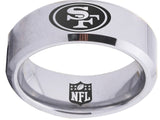 San Francisco 49ers Ring Silver Ring 8mm Tungsten Ring #49ers