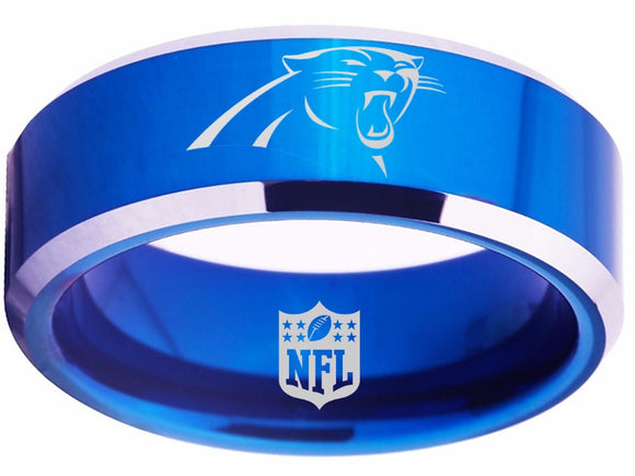 Carolina Panthers Ring Panthers Logo Blue Tungsten Ring #panthers