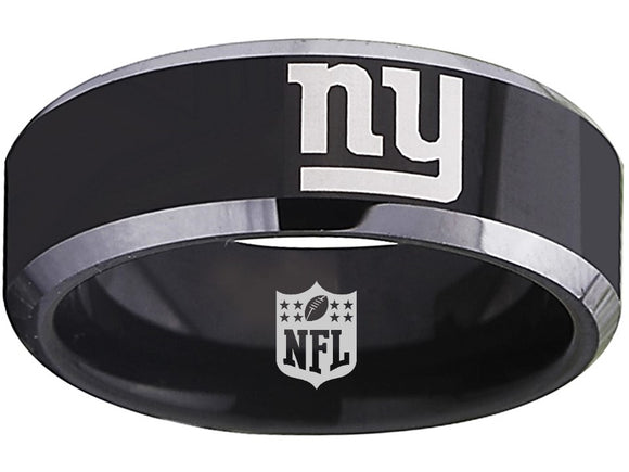 New York Giants Ring 8mm Black Tungsten Ring #giants