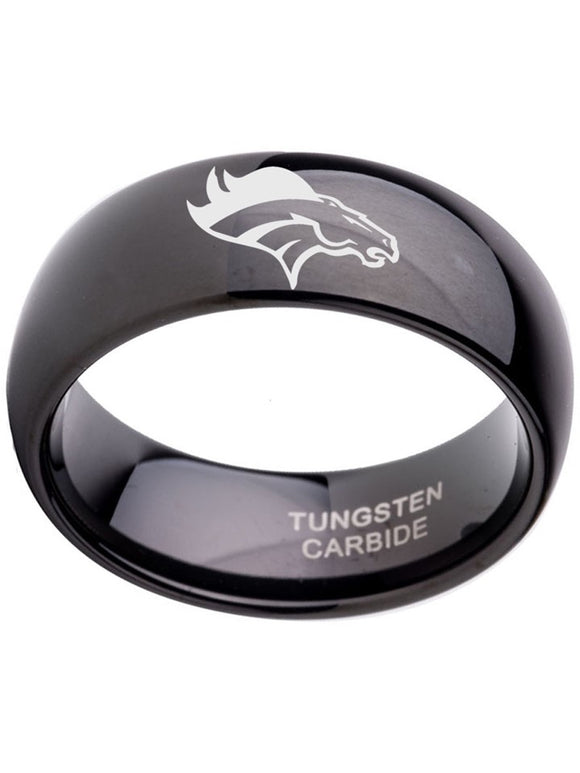 Denver Broncos Ring Tungsten 8mm Black Wedding Ring Von Miller Size 5 - 14