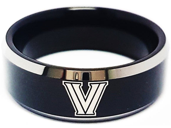 Villanova Wildcats Ring Wedding Band 8mm Black Tungsten Ring Size 5 - 15 NEW