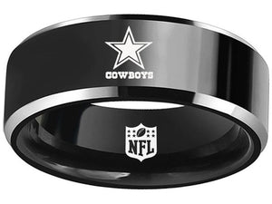 Dallas Cowboys Ring Black & Silver Wedding Band | Sizes 4-17 #cowboys