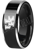 Kentucky Wildcats Ring Wedding Ring 8mm Black Tungsten Wedding Band Sz 5 - 15 UK