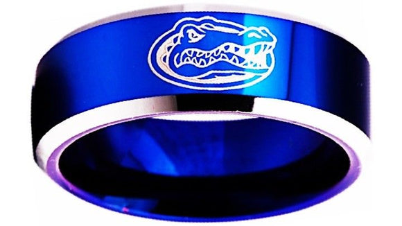 Florida Gators Ring 8mm Blue Tungsten Ring Size 4 - 17 #Gators