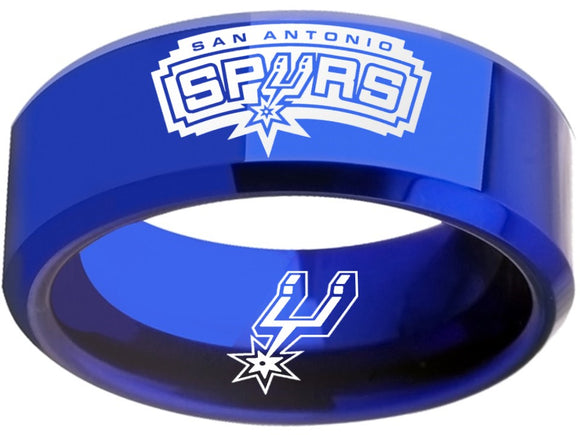 San Antonio Spurs Ring Spurs Blue Logo Ring Wedding Band #spurs