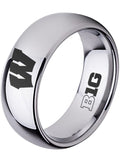 Wisconsin Badgers Ring Silver Ring 8mm Tungsten #badgers #ncaa