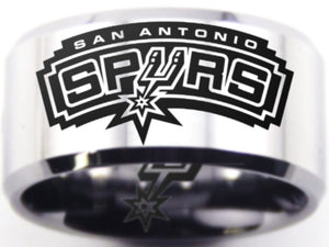 San Antonio Spurs Ring Spurs Silver Logo 12mm Ring Wedding Band #spurs