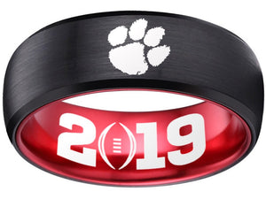 Clemson Tigers Ring Tigers Logo Ring 8mm black and red Championship Ring