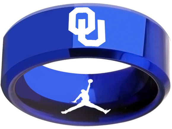 Oklahoma Sooners Ring OU Air Jordan Logo Blue Ring #sooners