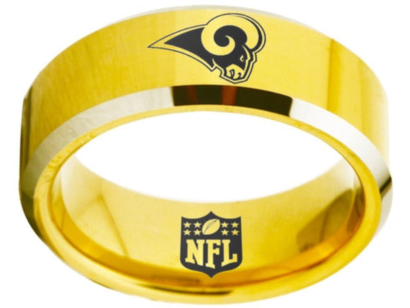 Los Angeles Rams Ring Gold Silver Logo Ring Sizes 4 - 17 #rams #logo