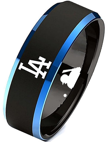LA Dodgers Ring | Black & Blue Wedding Band | Sizes 6-13 #dodgers