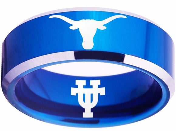 Texas Longhorns Ring Blue Logo Ring Sizes 4 - 17 #ut #texas #longhorns