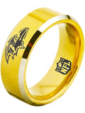 Baltimore Ravens Ring Gold Ring Ravens Logo Ring 8mm Tungsten Ring #ravens