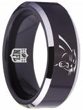 Carolina Panthers Ring Panthers Logo Black Tungsten Ring #panthers