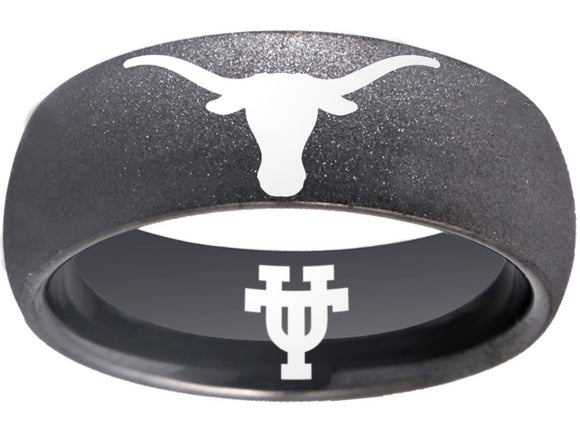 Texas Longhorns Ring Black Logo Ring Rugged Wedding Band #ut #texas #longhorns