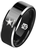 Dallas Cowboys Ring 8mm Black Ring Wedding Ring NFL Football #dallas