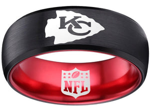 Kansas City Chiefs Ring Black & Red Wedding Ring | Sizes 6-13 #chiefs