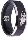 Baltimore Ravens Ring Black & Silver Wedding Band | Sizes 4-17 #ravens