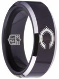 Chicago Bears Ring Bears Logo Black 8mm Tungsten Ring #bears