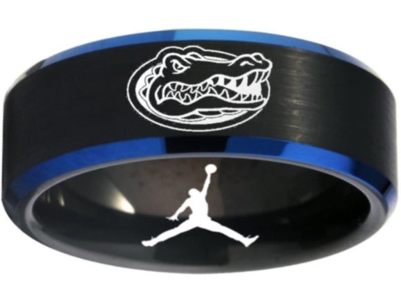 Florida Gators Ring UF Gators Logo Ring Air Jordan Wedding Band Black and Blue #florida #gators