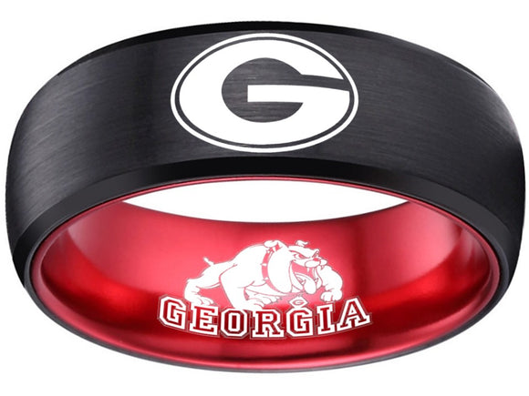 Georgia Bulldogs Ring Bulldogs Logo Ring Black and Red #uga #bulldogs