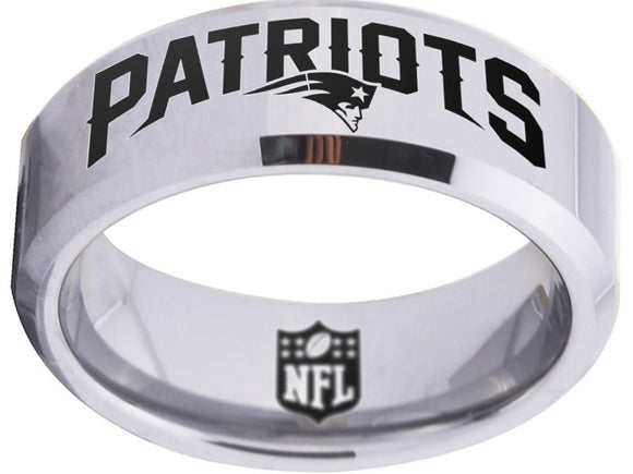 New England Patriots Ring Silver Patriots Logo Ring tungsten #patriots