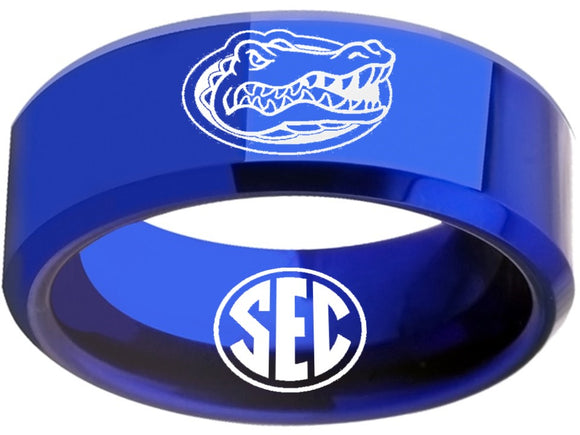 Florida Gators Ring UF Gators Logo Ring Wedding Band Blue #gators #sec