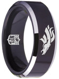 Denver Broncos Ring Black & Silver Wedding Band | Sizes 4-17 #broncos