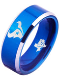 Houston Texans Ring Blue Ring Tungsten Ring #texans