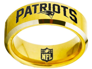 New England Patriots Ring Gold Patriots Logo Ring tungsten #patriots
