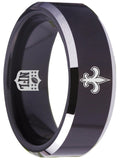 New Orleans Saints Ring 8mm Black Tungsten Ring #saints