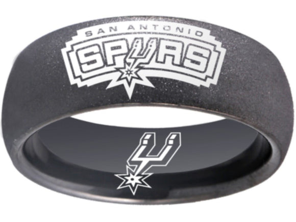 San Antonio Spurs Ring Black Logo Ring Wedding Band #spurs