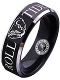 Alabama Ring Crimson Tide Ring 8mm Black Wedding Ring Sz 4 - 17 #RollTide