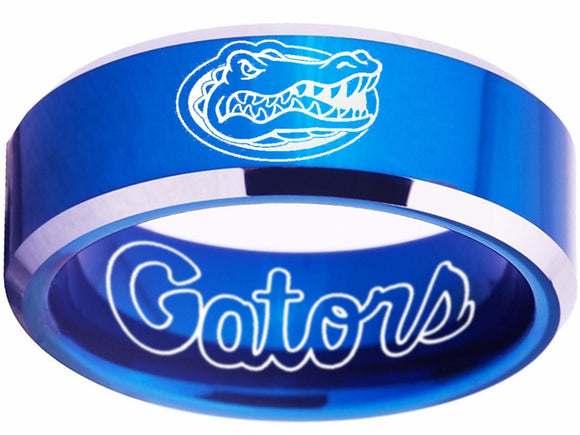 Florida Gators Ring UF Gators Logo Ring Wedding Band Blue Ring #florida #gators