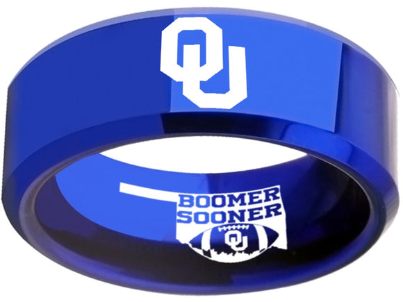 Oklahoma Sooners Ring OU Boomer Sooner Logo Blue Ring #sooners
