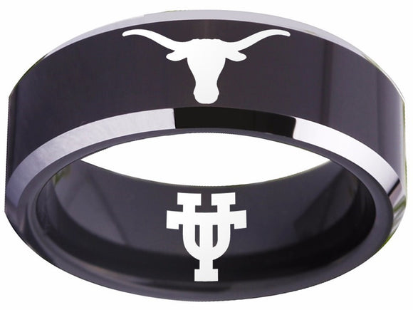Texas Longhorns Ring Black Logo Ring Sizes 4 - 17 #ut #texas #longhorns