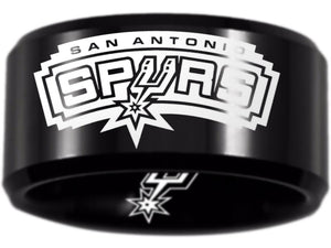 San Antonio Spurs Ring Spurs Black Logo 12mm Ring Wedding Band #spurs