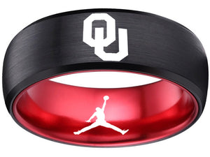 Oklahoma Sooners Ring OU Air Jordan Logo Black and Red Ring #sooners