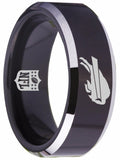 Buffalo Bills Ring Bills Logo Ring 8mm Black Tungsten Wedding Ring #bills #billsmafia