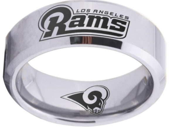 Los Angeles Rams Ring Silver Black Logo Ring Sizes 4 - 17 #rams #logo