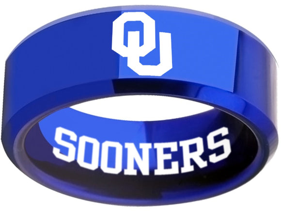 Oklahoma Sooners Ring OU Sooners Logo Ring Blue Ring #sooners