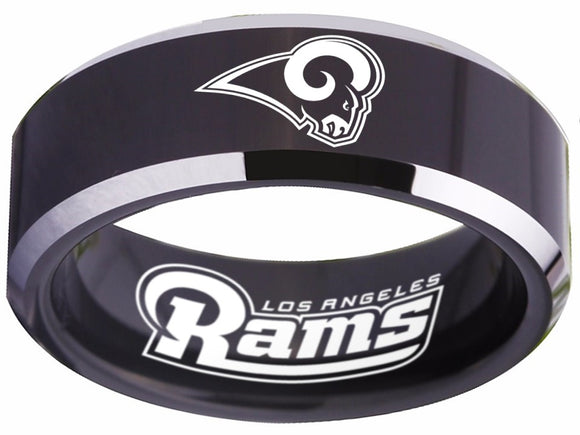 Los Angeles Rams Ring Black Logo Ring Sizes 4 - 17 #rams #logo