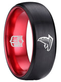 Atlanta Falcons Ring Falcons logo ring Wedding Band Black & Red Ring #falcons #atl #nfl