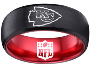 Kansas City Chiefs Ring Black & Red Logo Ring | Sizes 6-13 #chiefs