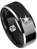 Dallas Cowboys Ring 8mm Black Ring Wedding Ring NFL Football #dallas