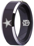 Dallas Cowboys Ring Black & Silver Wedding Band | Sizes 4-17 #dallascowboys