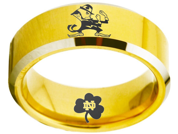 Notre Dame Ring Wedding Ring 8mm Gold Tungsten Wedding Band