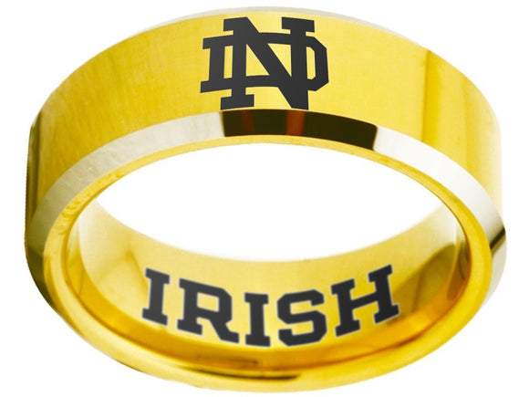 Notre Dame Ring Wedding Ring 8mm Gold Tungsten Wedding Band